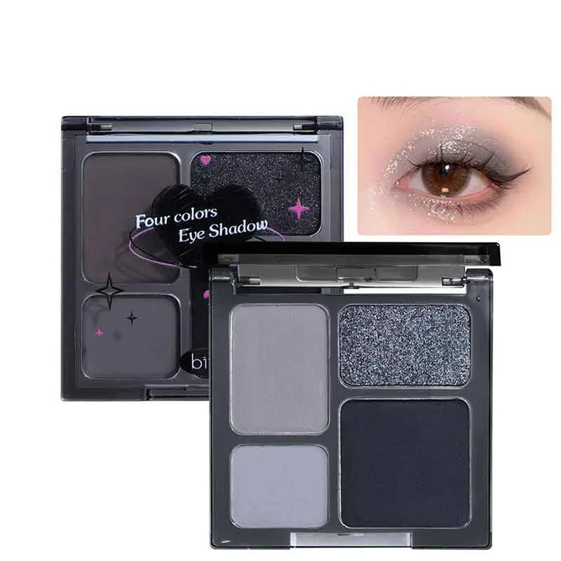 New Eye Shadow Silver Grey Pearlescent Glitter Eye Shadow Matte Dark Smoky Holiday Makeup Eye Shadow Palette Portable Cosmetics