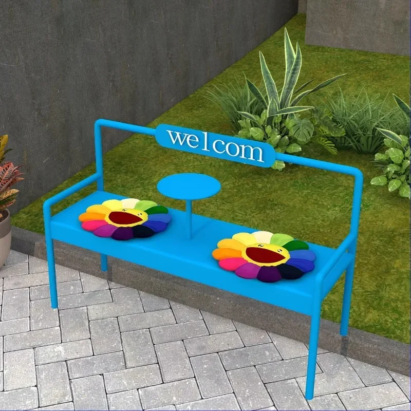 Outdoor Bench Park Bench Milk Tea Coffee Shop Gym Rest Stool Shopping Mall Metal Wrought Iron Chair