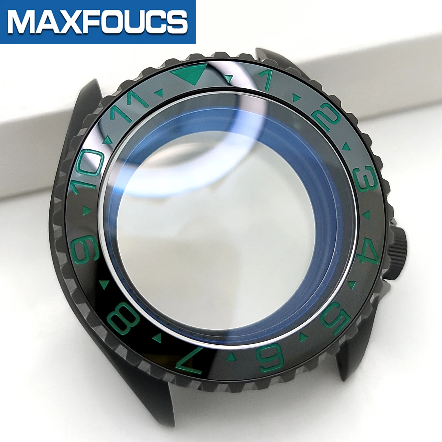 SKX NH 3.8 Schwarzes Mattes Uhrengehäuse-Set 4-Uhr-Position Edelstahl-Finish MOD NH36 Einsatz Saphirglas Kapitelring Kundenspezifische Teile – Detail 16