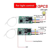 1/2PCS Mhz 1CH RF Relay Receiver Universal Wireless Remote Control Switch Micro Module LED Light Controller DC 3.6V-24V DIY