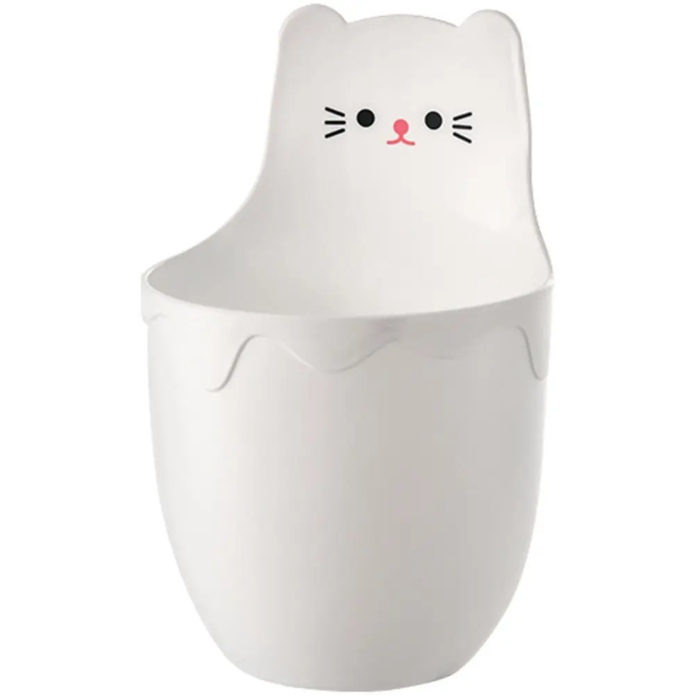 Cartoon Cat Desktop Hanging Storage Box – No-Drill Wall Mount Organizer for Pens, Pencils & Sundries
