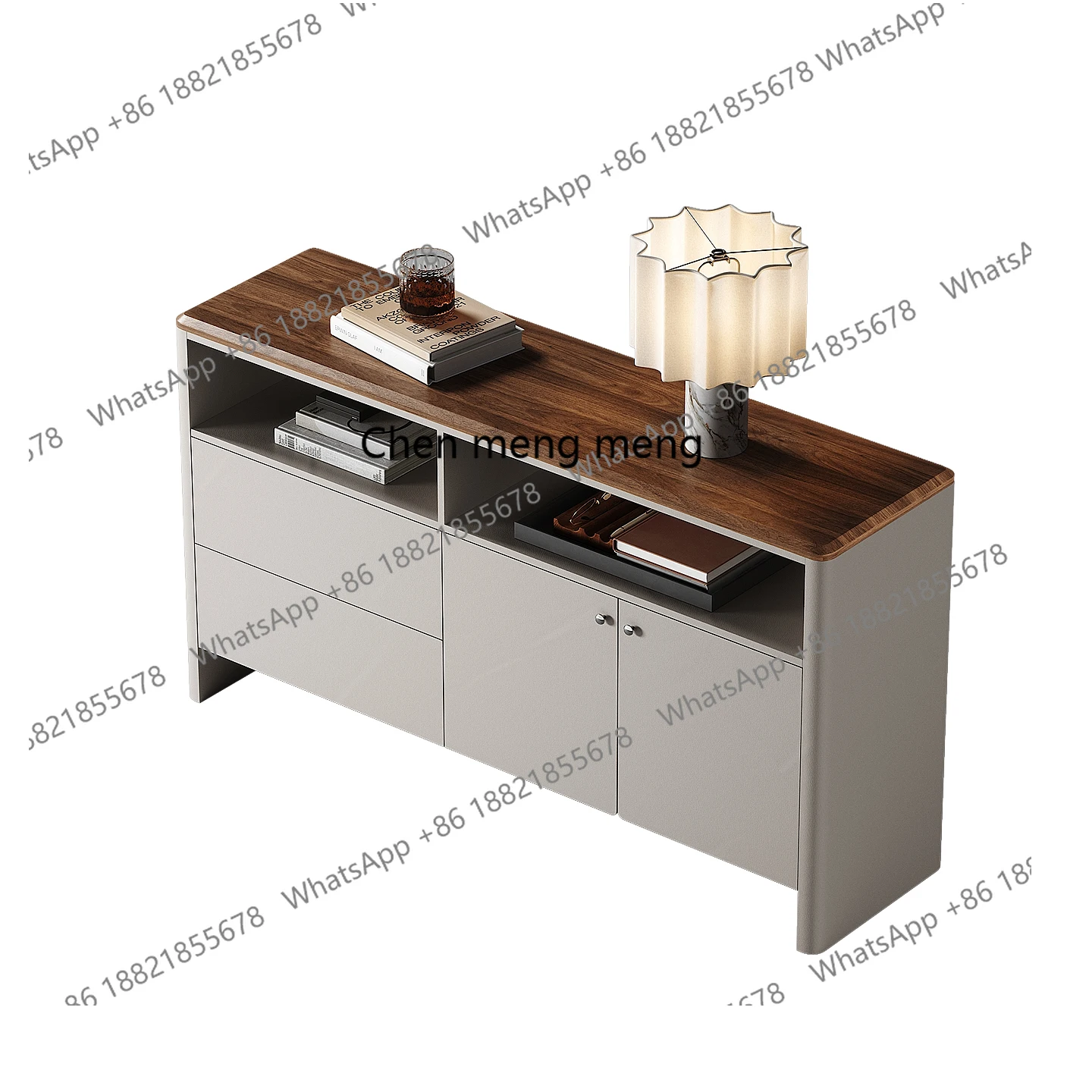 

Italian light luxury dining side cabinet villa living room high-end solid wood locker designer new model