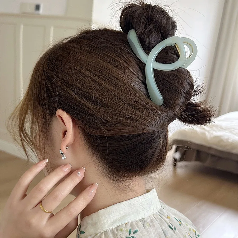Candy Color Glossy Shark Clip Cross  Design for Hair Updo Summer New Premium Quality Women Daily