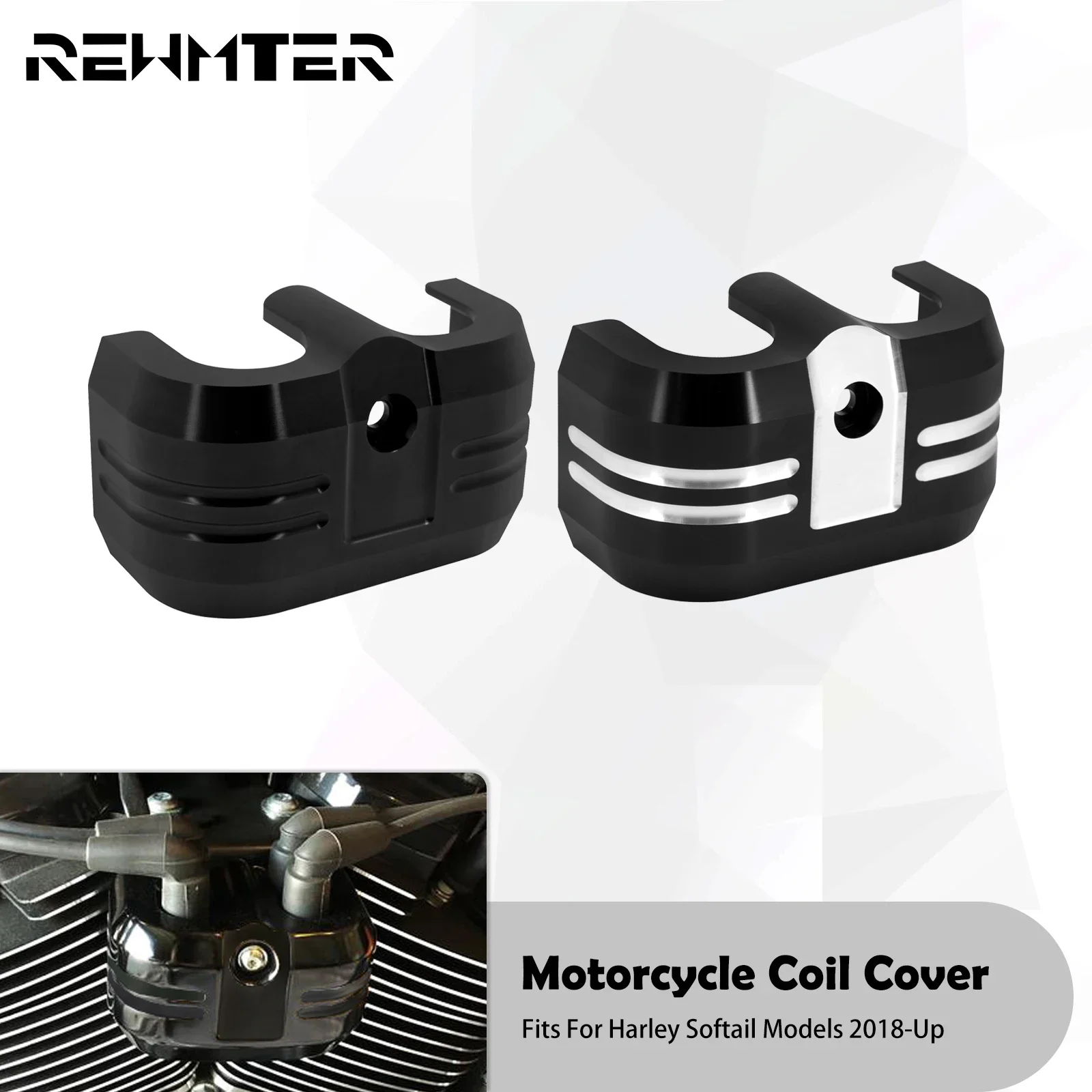 Aluminiowa osłona cewki zapłonowej do motocykli Harley Softail Breakout Fat Boy Street Bob Deluxe Fat Bob FLHC FLSB FXLR 18-23