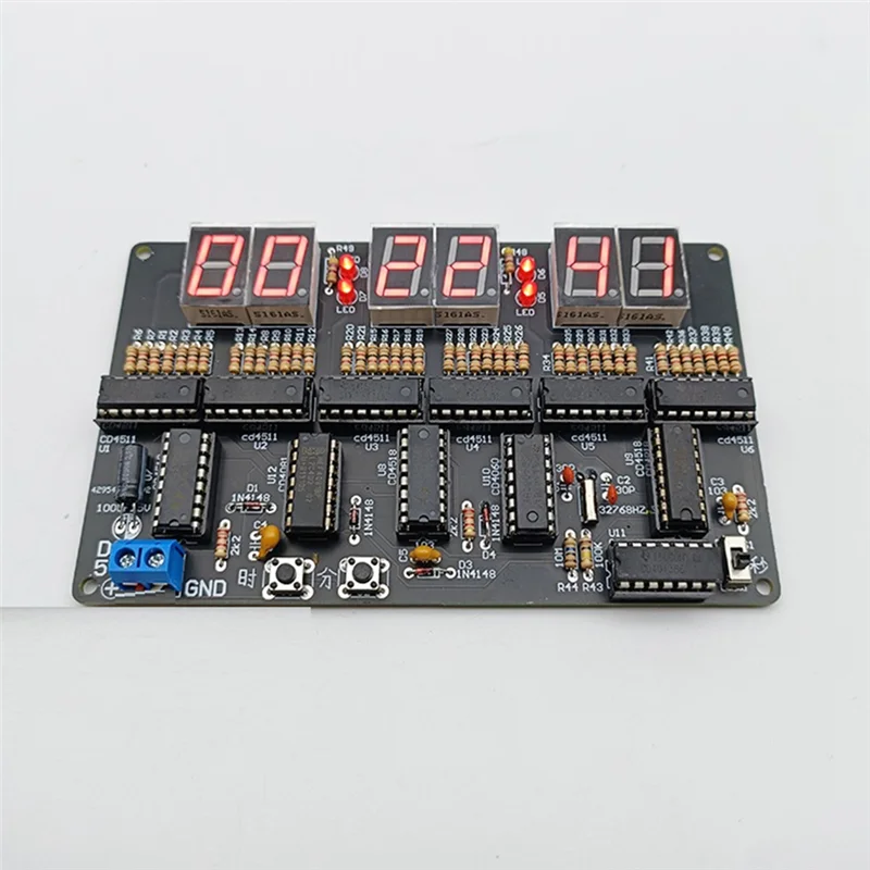 DC 4.5V-5.5V 6-Bit Digital Circuit Clock Kit Electronic Clock Teaching And Training Welding Production DIY Spare Parts-X62A