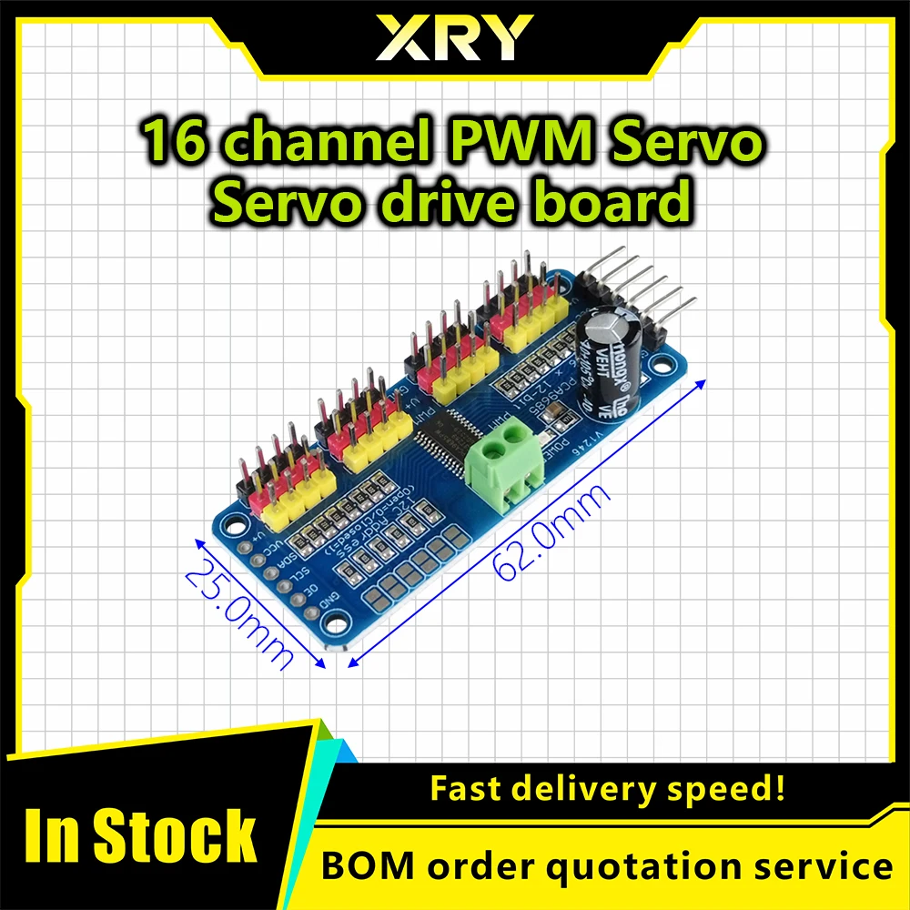 XRY PCA9685PW 16 canales 12 bits PWM/Servo Driver-I2C interfaz PCA9685 módulo Raspberry pi escudo módulo servo escudo