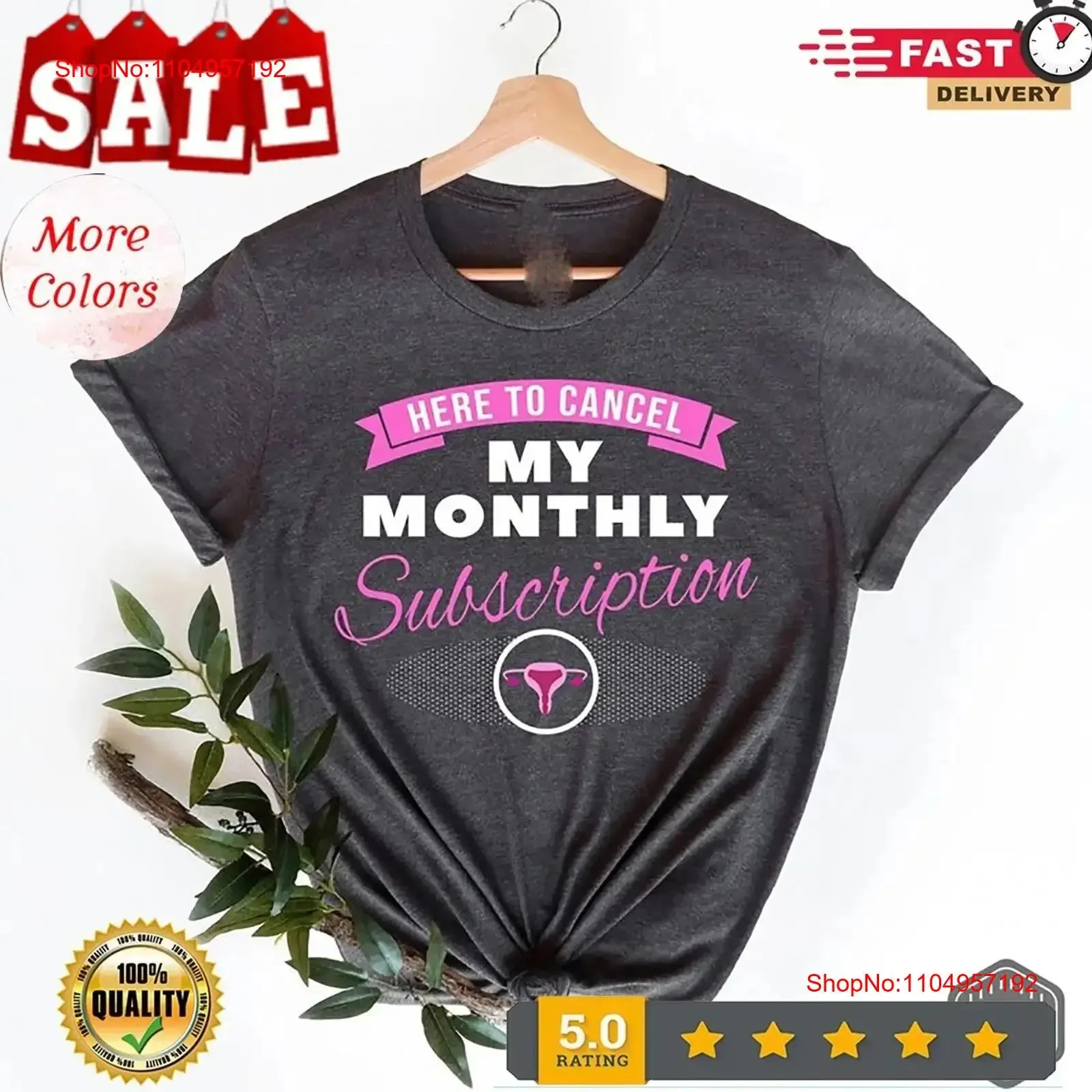 Hysterectomy Cancel My Monthly Subscription T Shirt Hyster vintage Washed graphic streetwear Comfortable designer clothes