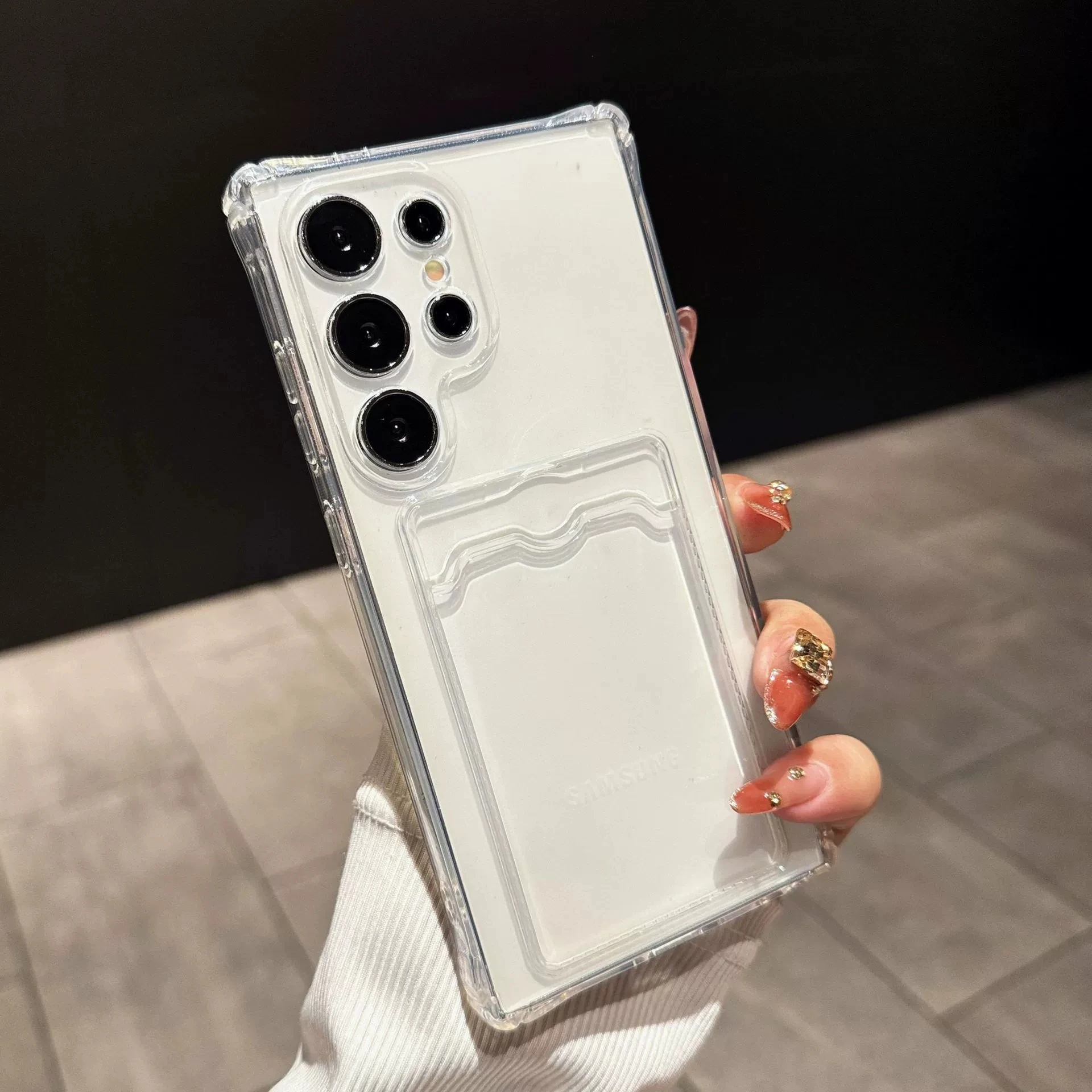 Stoßfeste, transparente Brieftaschen-Kartentasche für Samsung Galaxy S25 S24 S21 S22 S23 FE Plus S25 Ultra 5G, transparente Silikonhülle – Detail 6