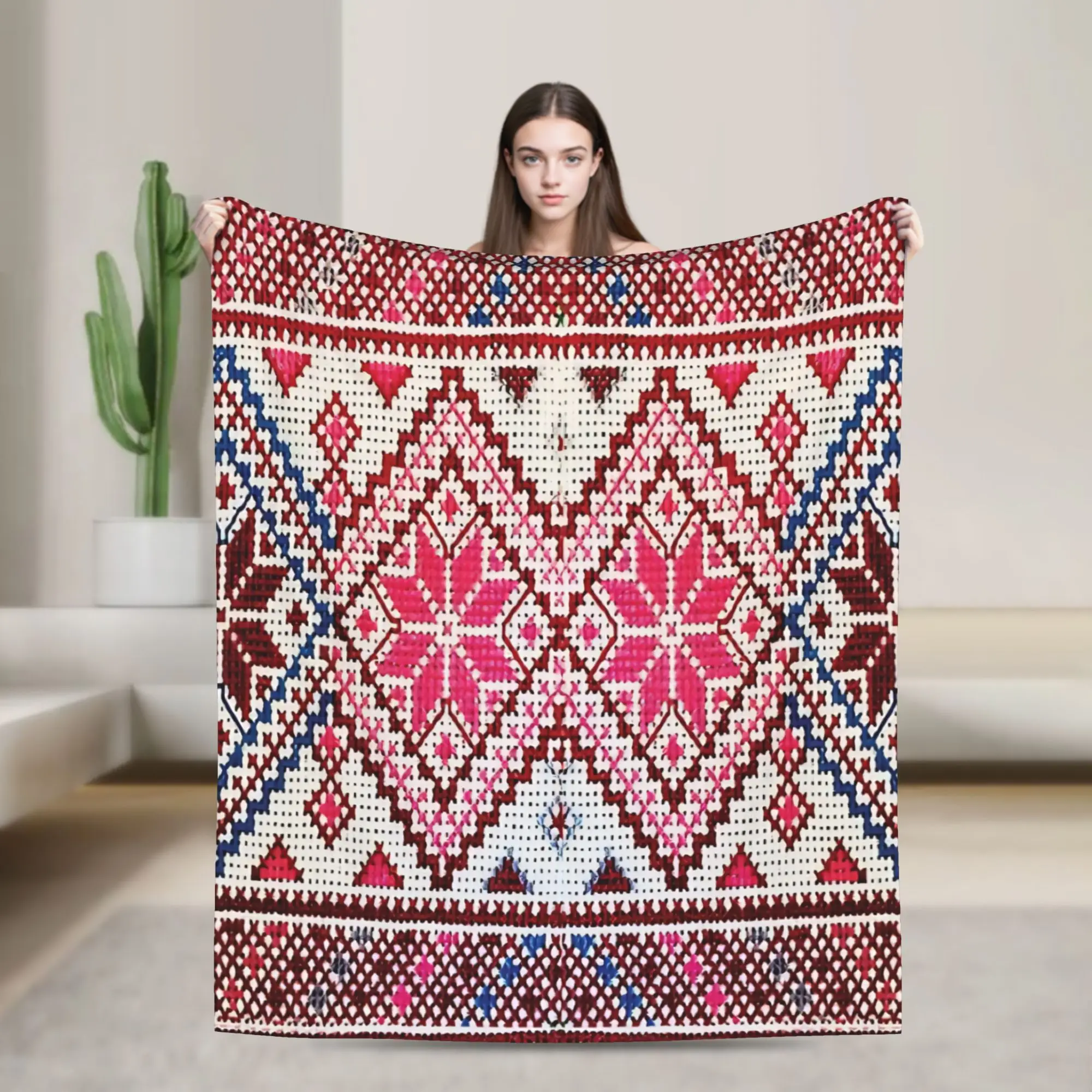 

Одеяло с палестинской вышивкой, фланелевое одеяло для пикника для домашнего декора, теплое мягкое покрывало индивидуального качества, подарок