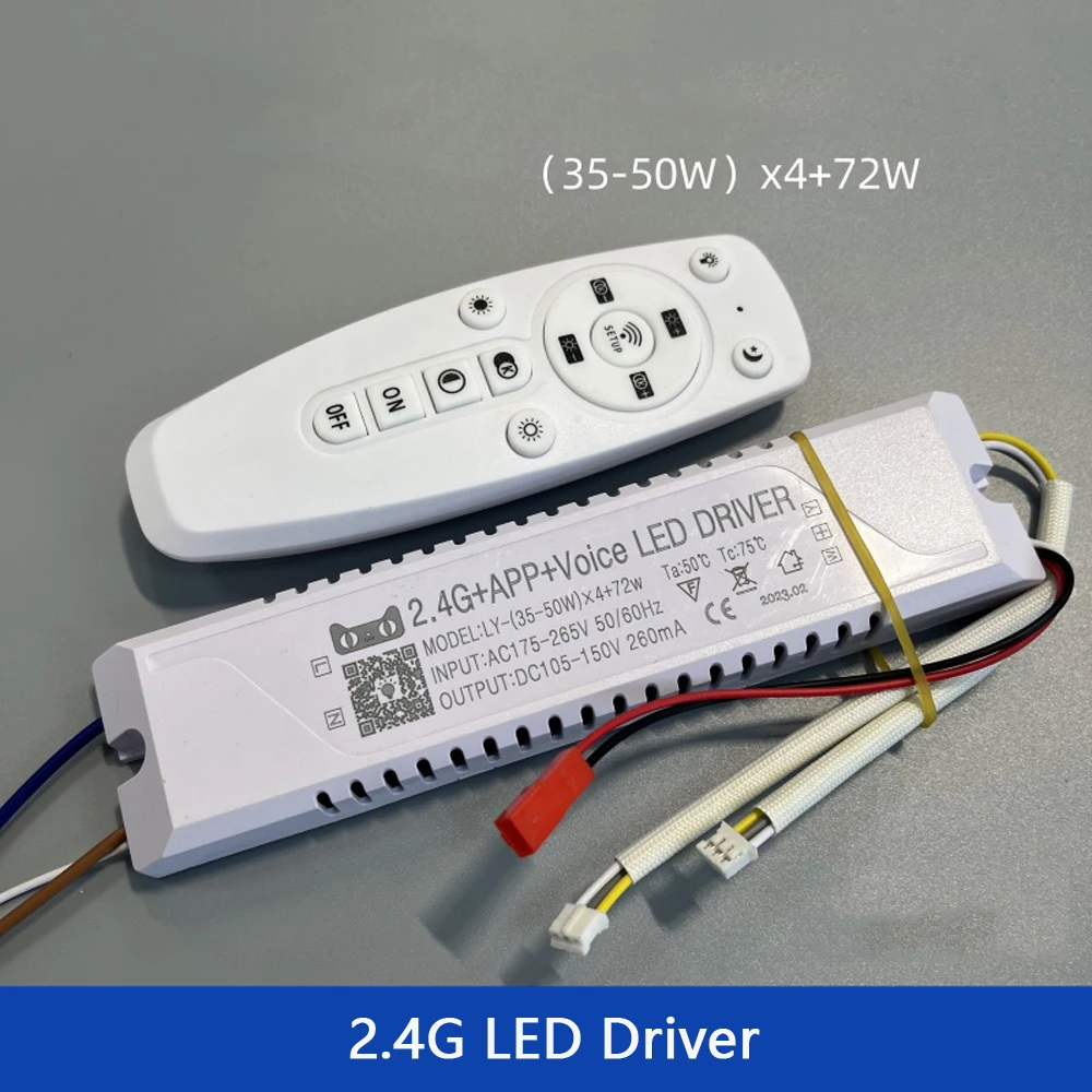 Sterowanie aplikacją sterownik izolacji LED 2.4G zdalny inteligentny transformator LED (40-72W)X2 + 72W wejście AC 220V do ściemniania