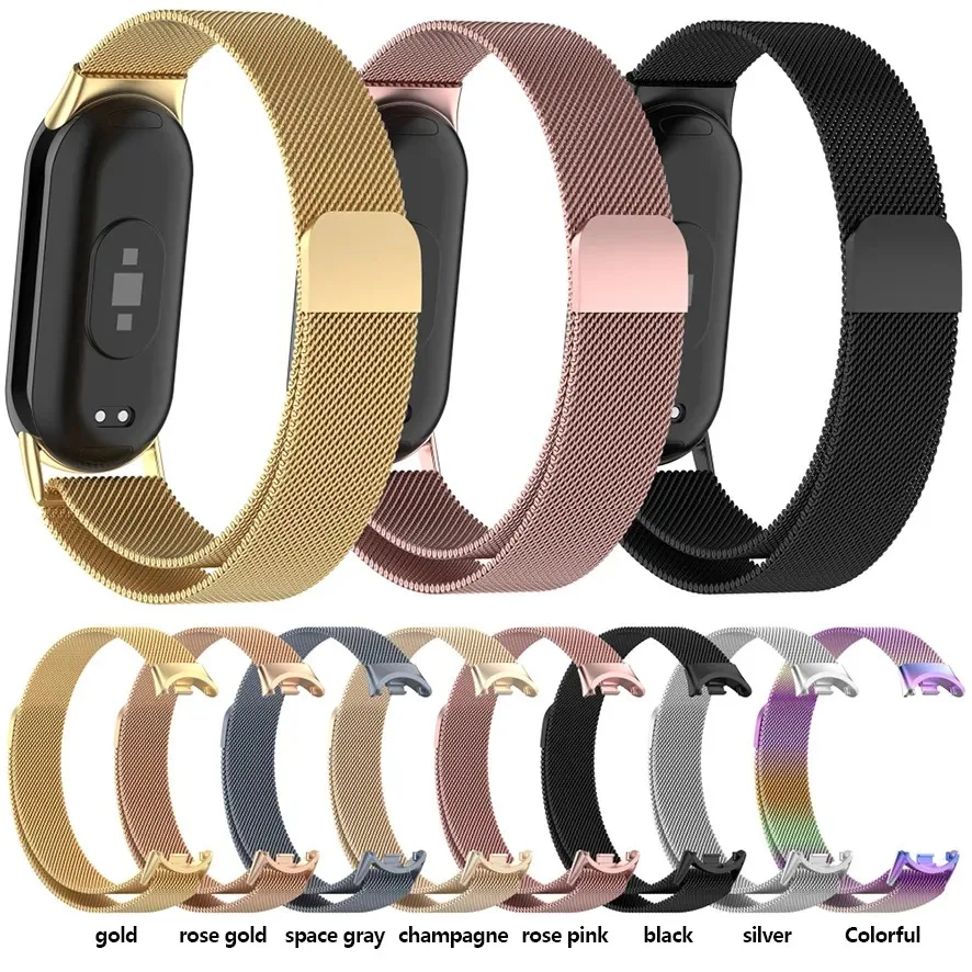 

Milanese Loop for Xiaomi Mi Band 8 Strap Accessories stainless steel Replacement Bracelet Wristband Metal Strap on Mi band 9 NFC