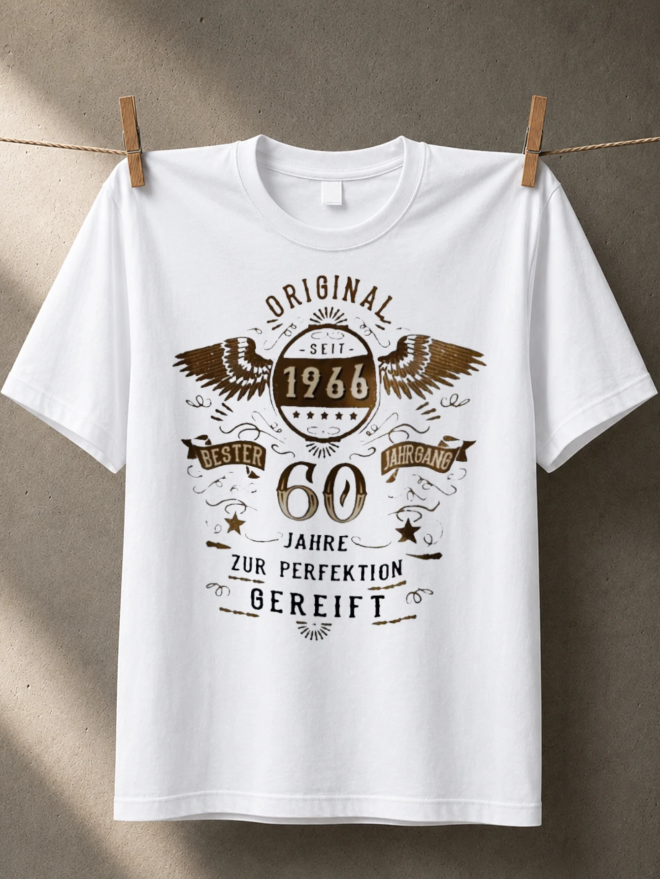 Original Seit 1966 Bester Jahrgang 60 Jahre Zur Perfektion Gereift wings stars vintage brown  Unisex All T-Shirt