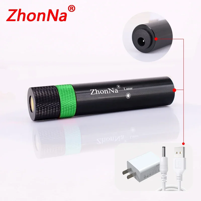 

532nm Green Laser Positioning Module for Wood/Stone Cutting, Cross/Line Leveling, USB-A Charging, DC5521 Cable, Bulk Wholesale