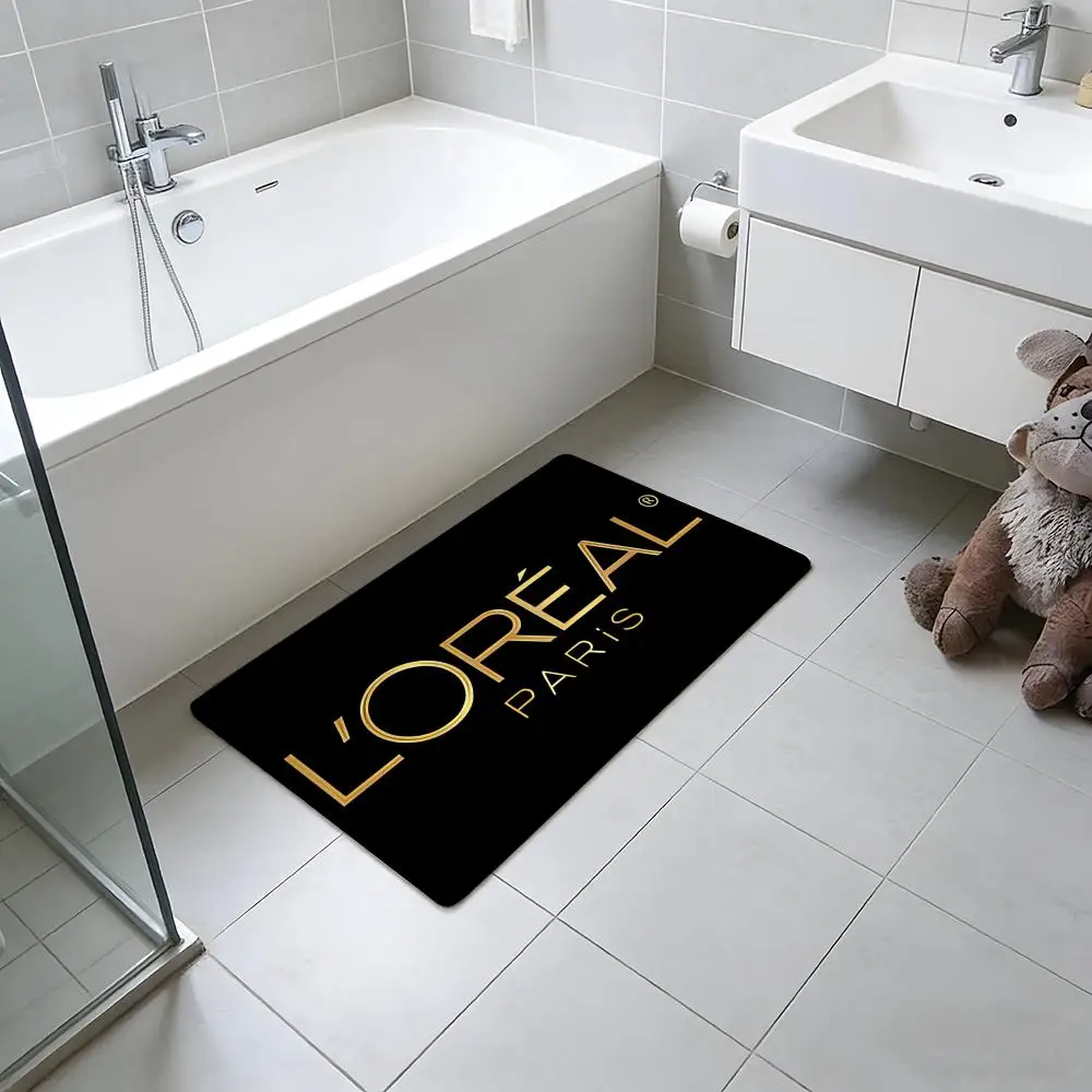Affordable Luxury L-LOreal Paris Floor Mat Absorbent Floor Mat Non-Slip Entrance Rug for Bathrooms Restrooms and Toilets