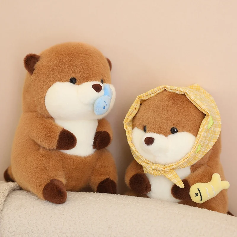 30cm Cartoon Otter With Hat Fish Plush Toys Cute Soft Lovely Stuffed Pillows Dolls For Birthday Festival Gift