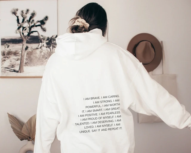 I am brave felpa con cappuccio da donna felpe con cappuccio pullover citazione unisex pure aesthetic Streetwear fit cotton top jumper felpe casual