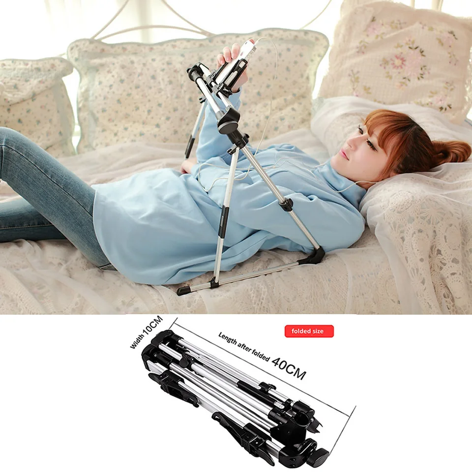 Tablet Stand Phone Holder Adjustable Lazy Bed Floor Desk Tripod Foldable Desktop Mount for IPhone IPad Galaxy Tab Support