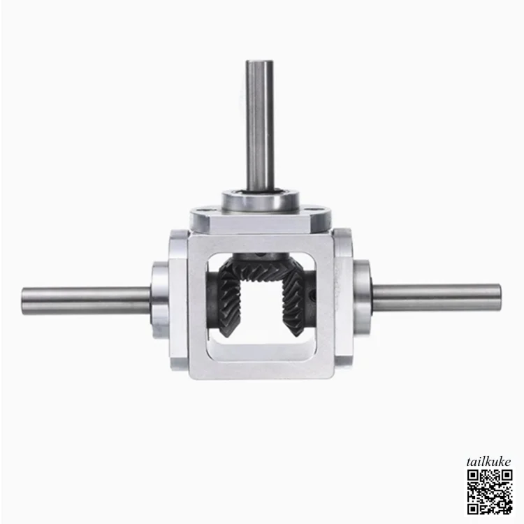 1:1T Type Cross Commutator Shaft Diameter 8 Right Angle Transmission Gearbox Bevel Gear Reduction Gearbox