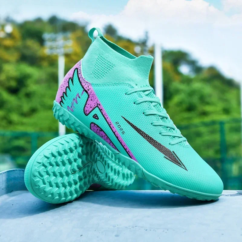 Neue Herren-Fußballschuhe Outdoor-Sportschuhe Ultraleicht Hochwertige High-Ankle Indoor-Fußballstiefel Rutschfest Futsal Rutschfest – Detail 29