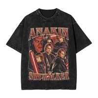 Washed Anakin Skywalker Hip Hop Short sleeved round neck Y2k Tshirt Men Clothing New in Top & Tees Mens T-Shirt  Camisetas 50847