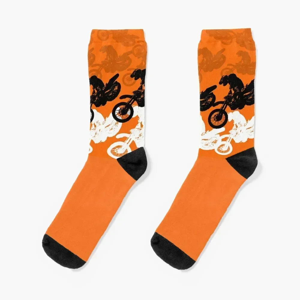 

Orange dirt bike motocross MX racing Socks hip hop christmas gifts Climbing Socks Man Women's