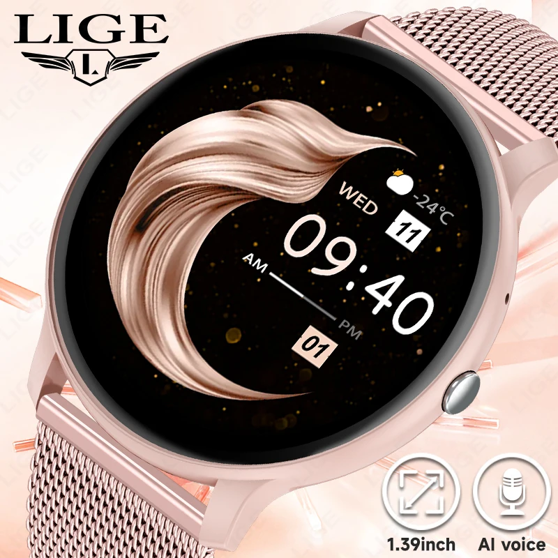 

LIGE Bluetooth Call Smart Watch женские водонепроницаемые часы мужские спортивные фитнес-трекеры пульсометр умные часы для Android IOS