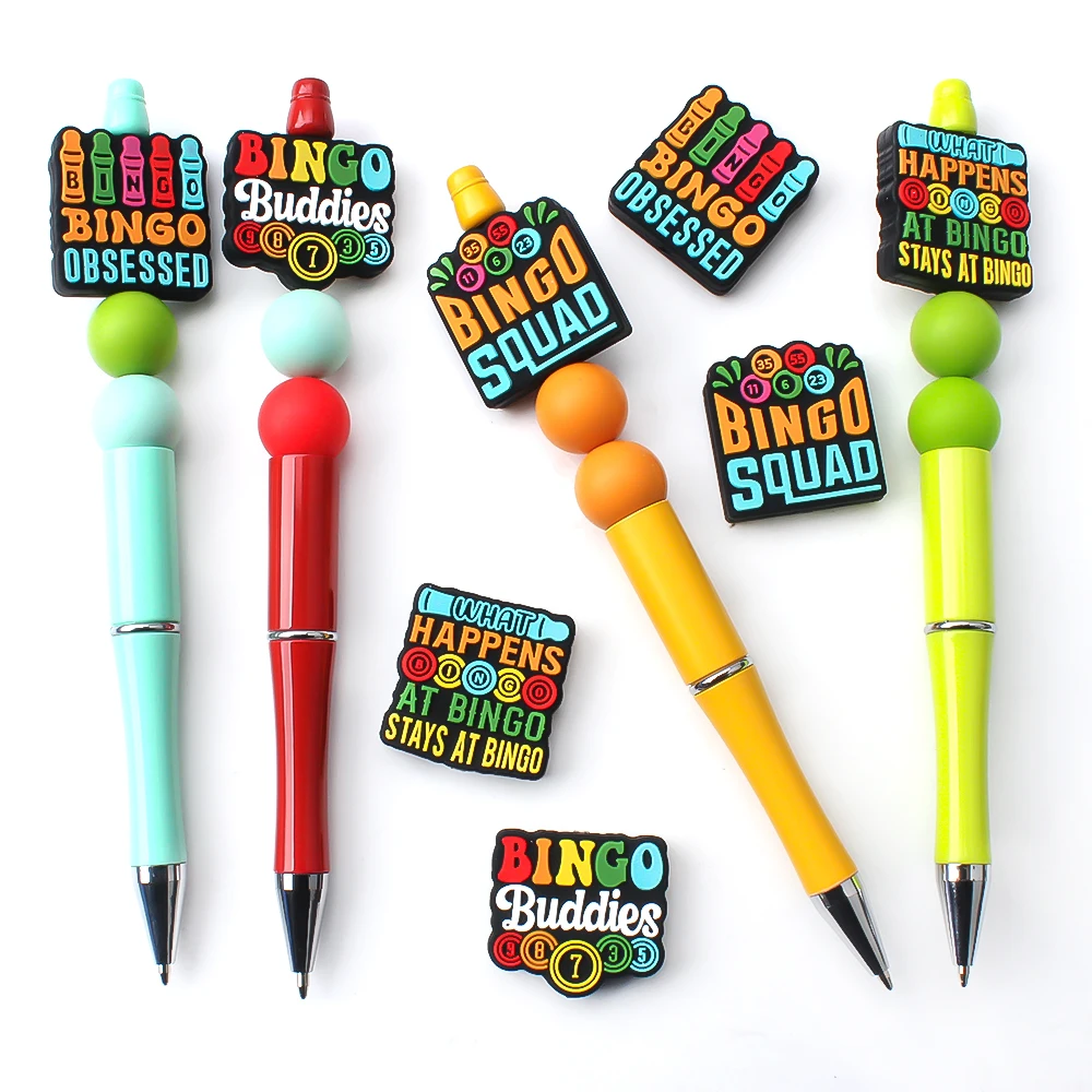 5/20/50 قطعة لطيف البنغو لعبة موضوع سيليكون الخرز لصنع المجوهرات تصاميم الخرز البؤري KeysChain لتقوم بها بنفسك القلم مطرز الإكسسوارات #4