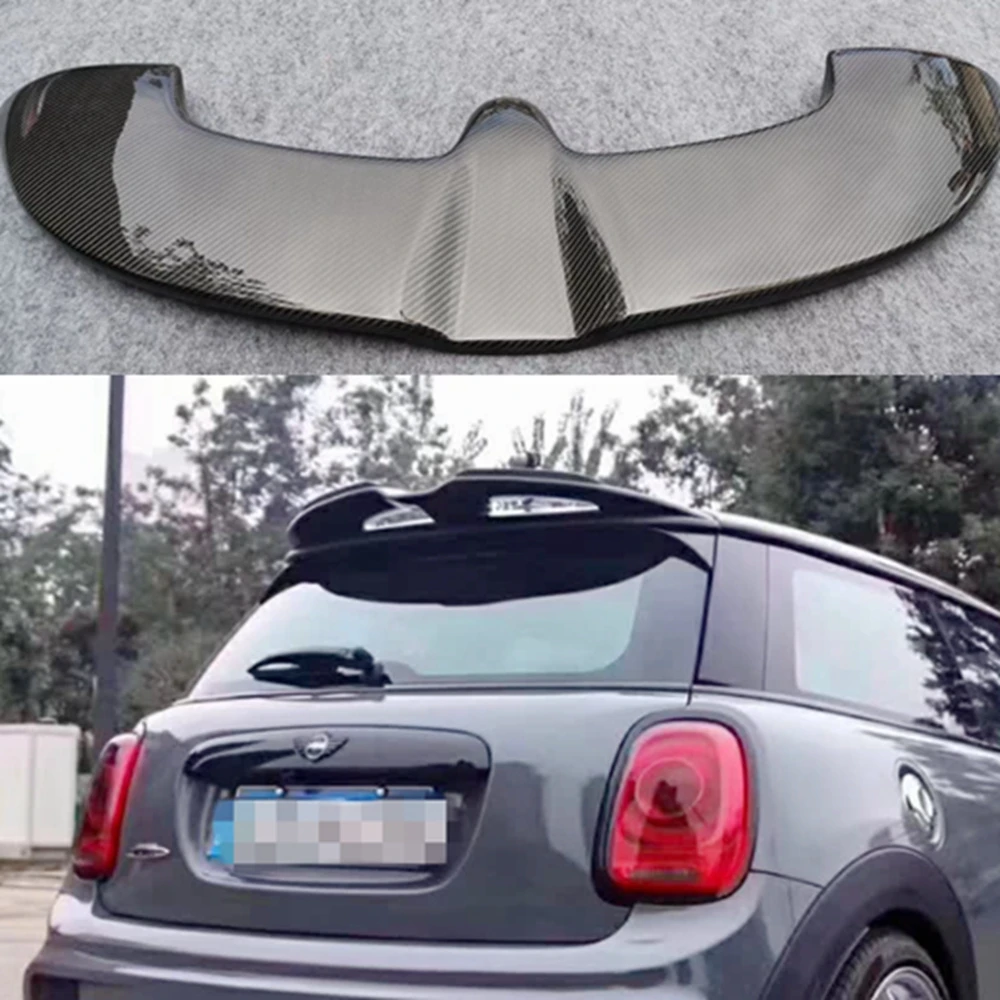 For Mini F55 F56 Cooper Carbon Fiber /FRP JCW Roof Spoiler Glossy Carbon fiber Rear Window Wing Body Kit Racing Accessories Trim