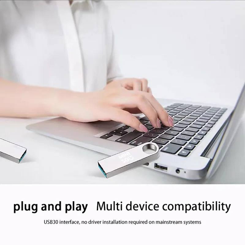 Miniso USB 3.0 2TB Metal Pen Drive 1TB Cle Usb Flash Drives 512G Pendrive High Speed Portable SSD Memoria Usb Stick Adapter