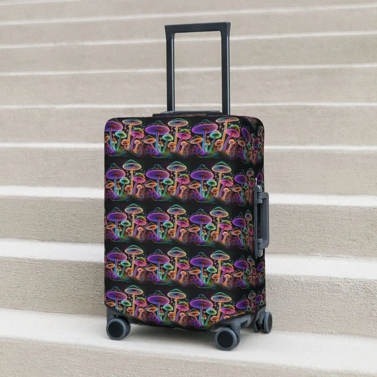 

Светящиеся психоделические грибы, триповый грибной чехол для чемодана, эластичные дорожные защитные чехлы для багажа для 18-32 дюймов