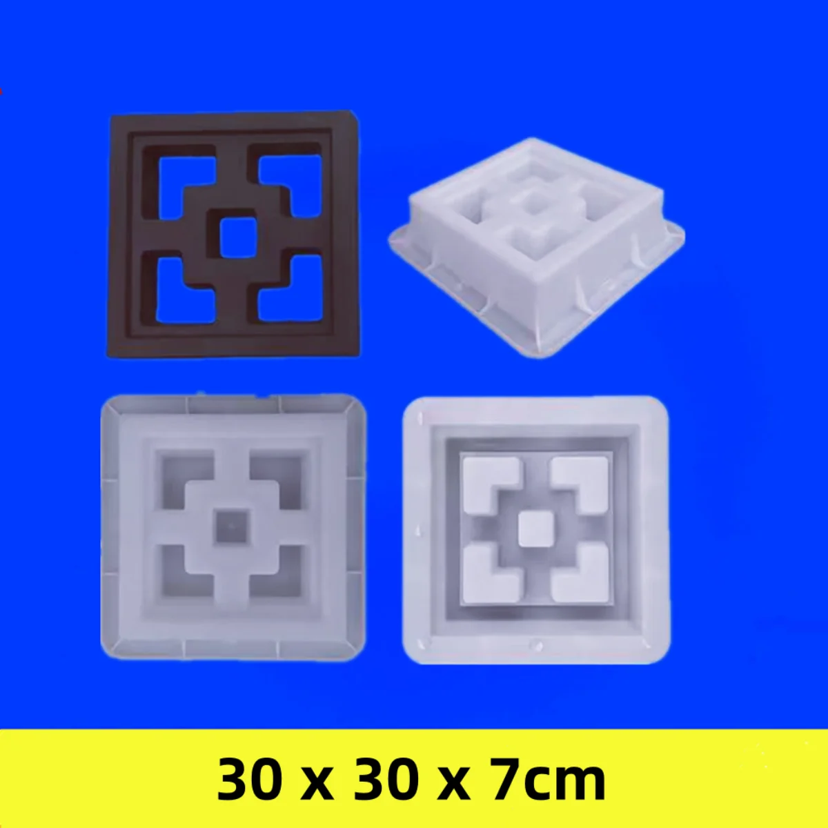 الاسمنت العتيقة قالب الطوب المجوف 26*20*7.3 سنتيمتر نحت المضادة للانزلاق ملموسة البلاستيك رصف قالب الاسمنت التسوية مجرفة رصف أدوات #4