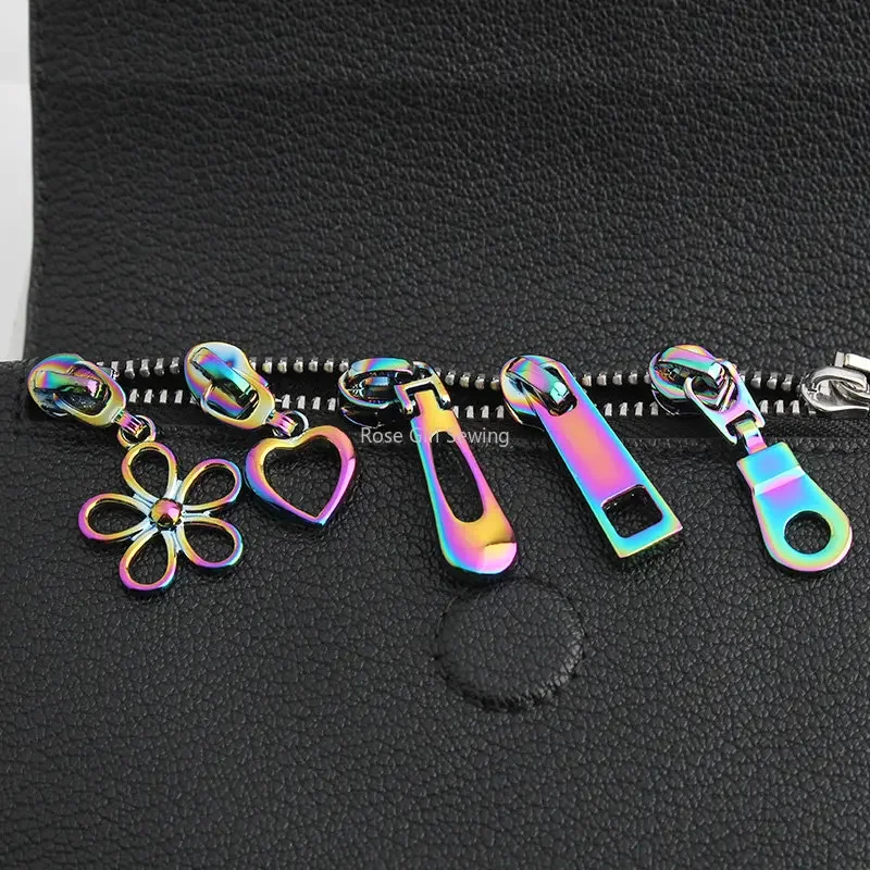 Rainbow 5# Nylon Zipper Puller For Making Bags Clothing Repair Kit Replacement Zipper Detachable Backpack DIY Sewing Accessories