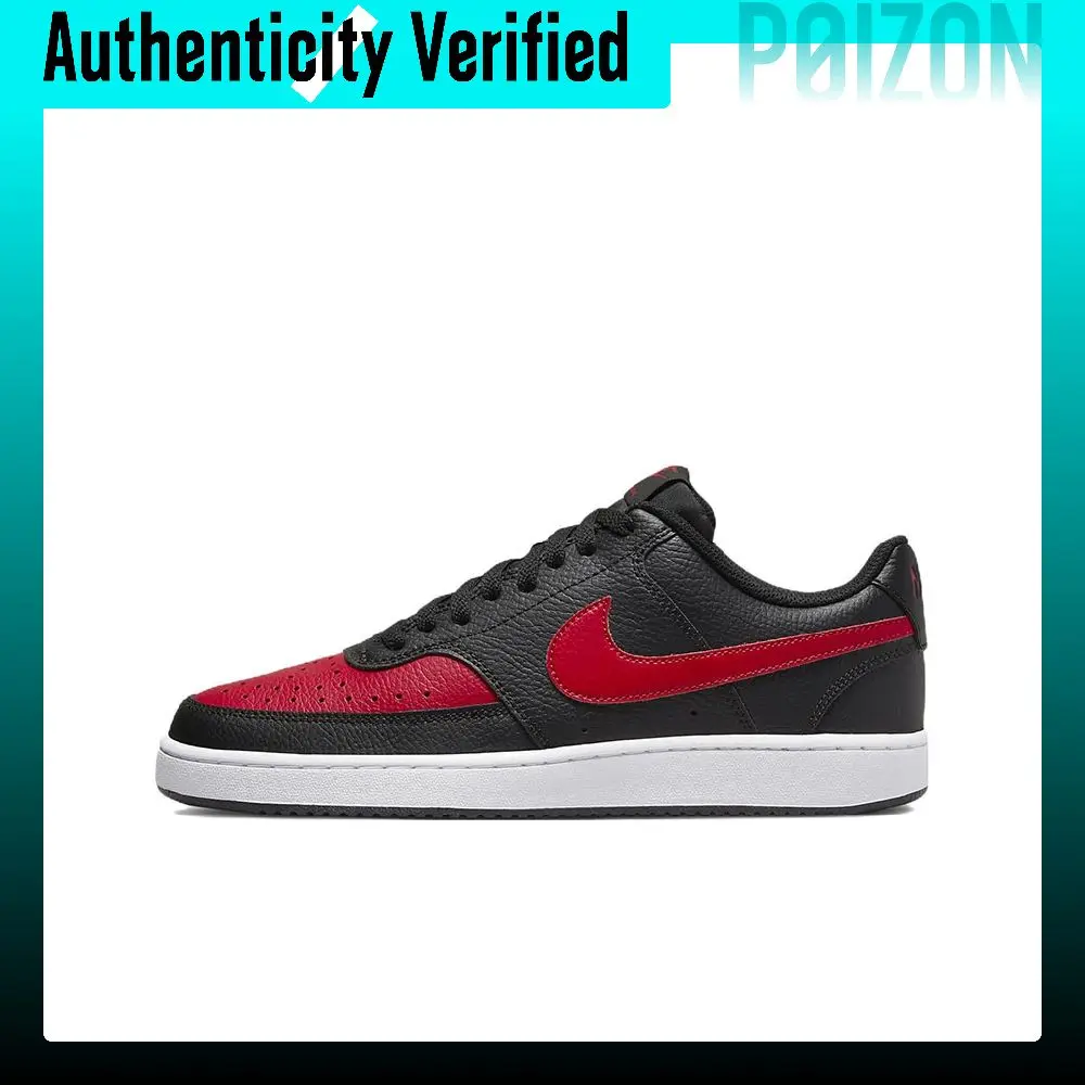 Nike Court Vision 1 Skate Shoes Men's Low-top Black/Red DV6488-001