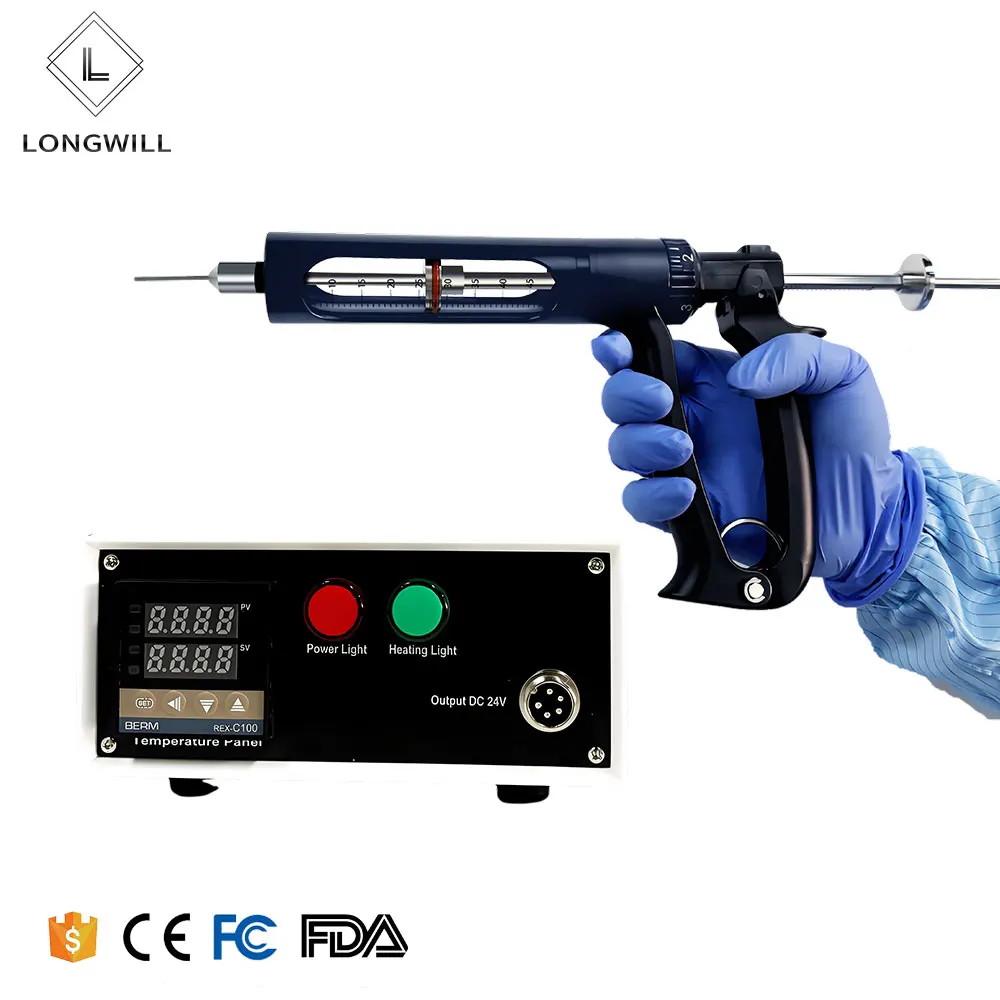 

CE FCC Small Portable Semi Auto Hot Oil Liquid Filling Machine 50ml Capacity 0.5 1 5ml Thick Oil Syringe Gun Adjustable Temp