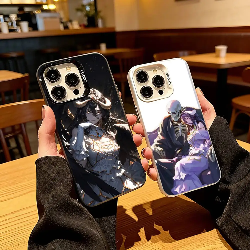 

Pure White Demon Guardian A-Albedo Phone Case For iPhone 17,16,15,14,13,12,11 Plus,Pro Max,XS,Colored Silver Plated Inside Cover
