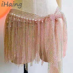 Adult Shiny Belly Dance Diamond Hip Scarf Exquisite Tassel Shawl Belt Waist Chain Dancing Lesson Wear Stage Costume Yoga Clothes