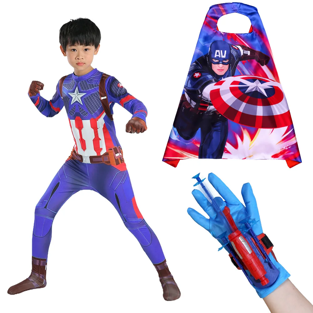بدلة كابتن أمريكا الضيقة تأتي مع قاذفة الرأس متعددة اختيارية لأزياء حفلات العطلات #4