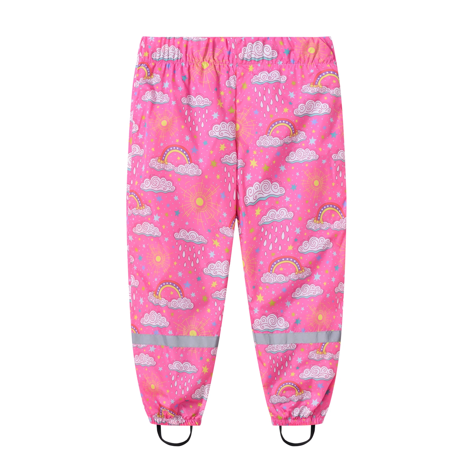 Boys and girls cute printed elastic waist pedal Joker casual pants waterproof pants