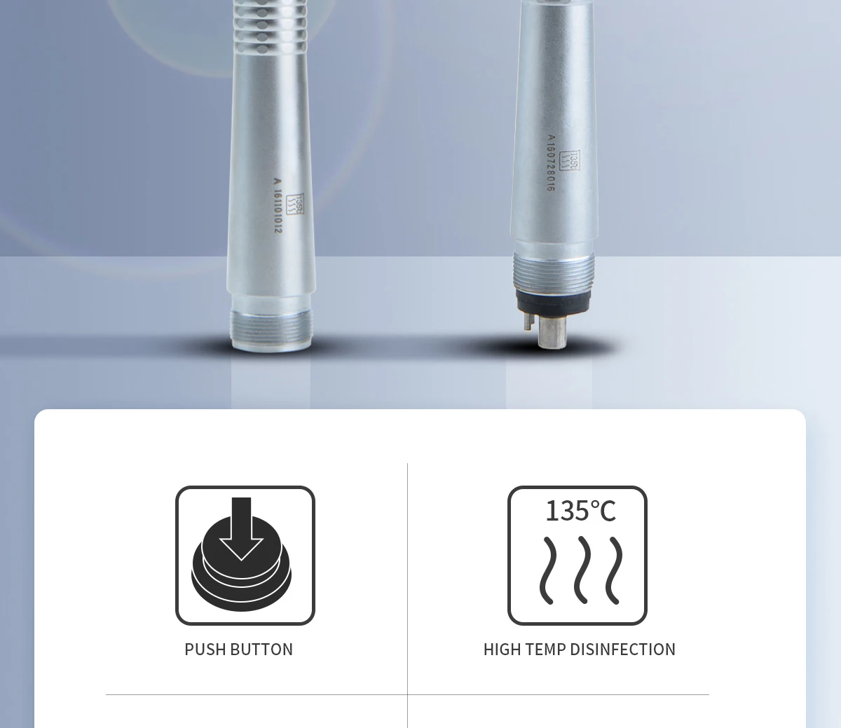 AZDENT Dental High Speed Handstück Standard Kopf Push Button Single Way Spray Zahnmedizin Medizinische Turbine Handstück – Detail 2