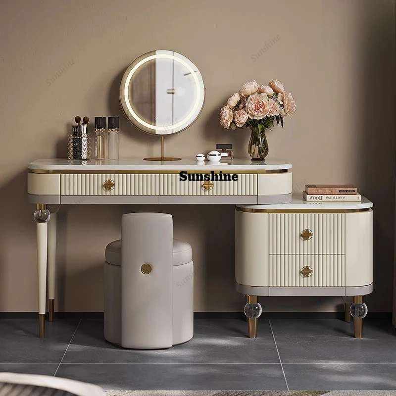 

Bedroom Makeup Vanity Table European Modern Living Room Luxury Dressing Table Women aesthetic creative Lounge Suite