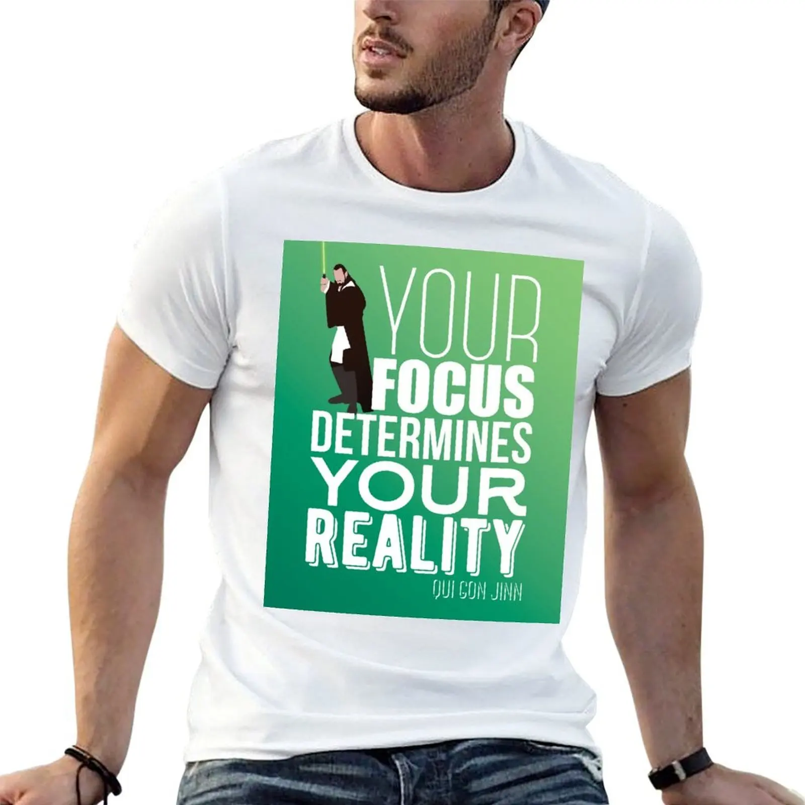 Your focus determines your reality - Qui Gon Jinn T-Shirt t shirts for man pack white cotton t shirts high quality T-Shirt
