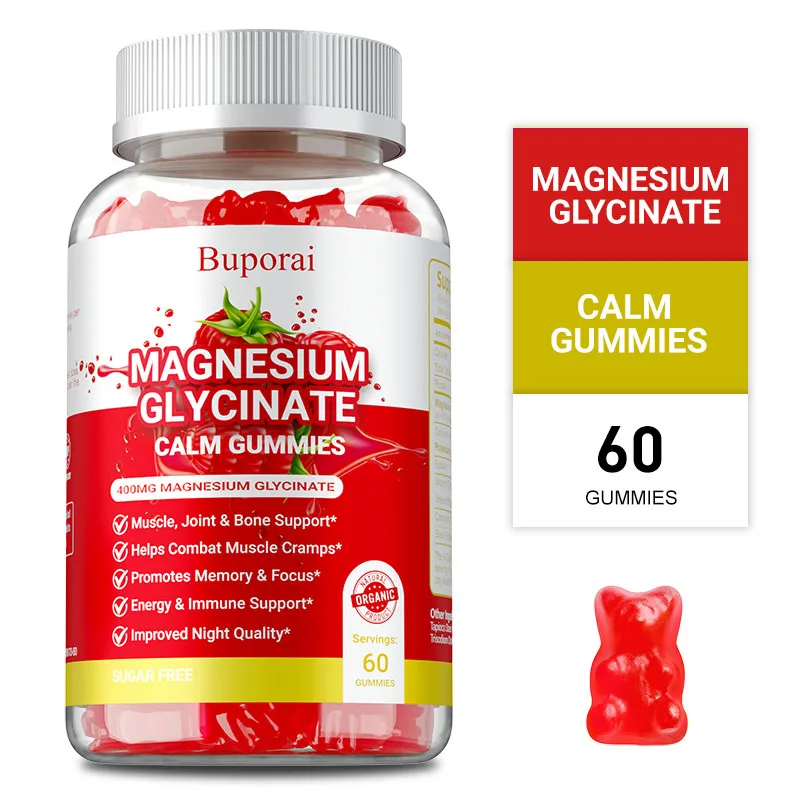 

Magnesium Glycinate Gummies Dietary Supplement Support Bone Immune System,Heart Health Mineral Supplement Help Natural Sleep