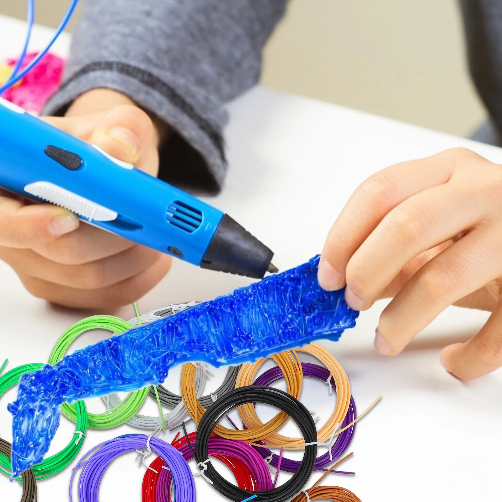 

20 шт. 3D-филамент для 3D-ручек, 20 цветов, универсальный, совместимый, 1,75 мм, глянцевый, гладкий, для 3D-печати