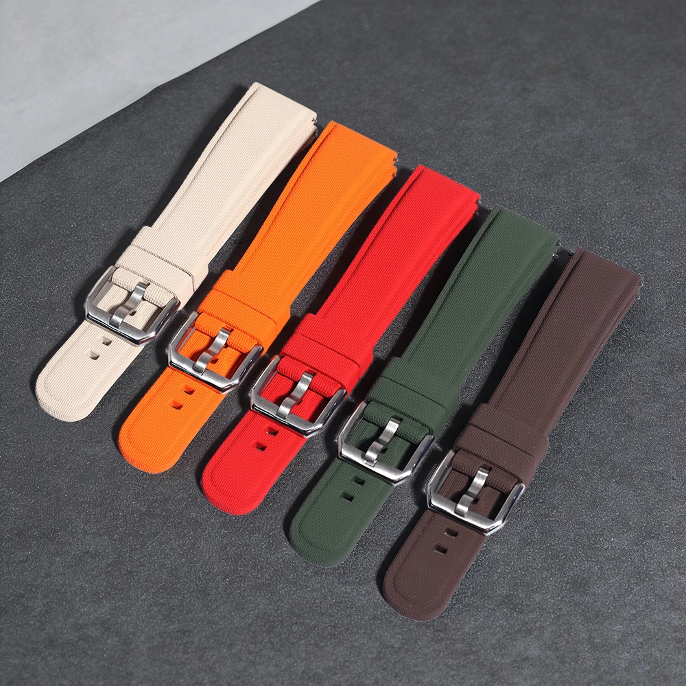 20 مللي متر 21 مللي متر 22 مللي متر العالمي FKM ساعة مطاطية الأشرطة الإفراج السريع العصابات للرجال صالح لأوميغا لونجين أبل أشرطة ساعات يد