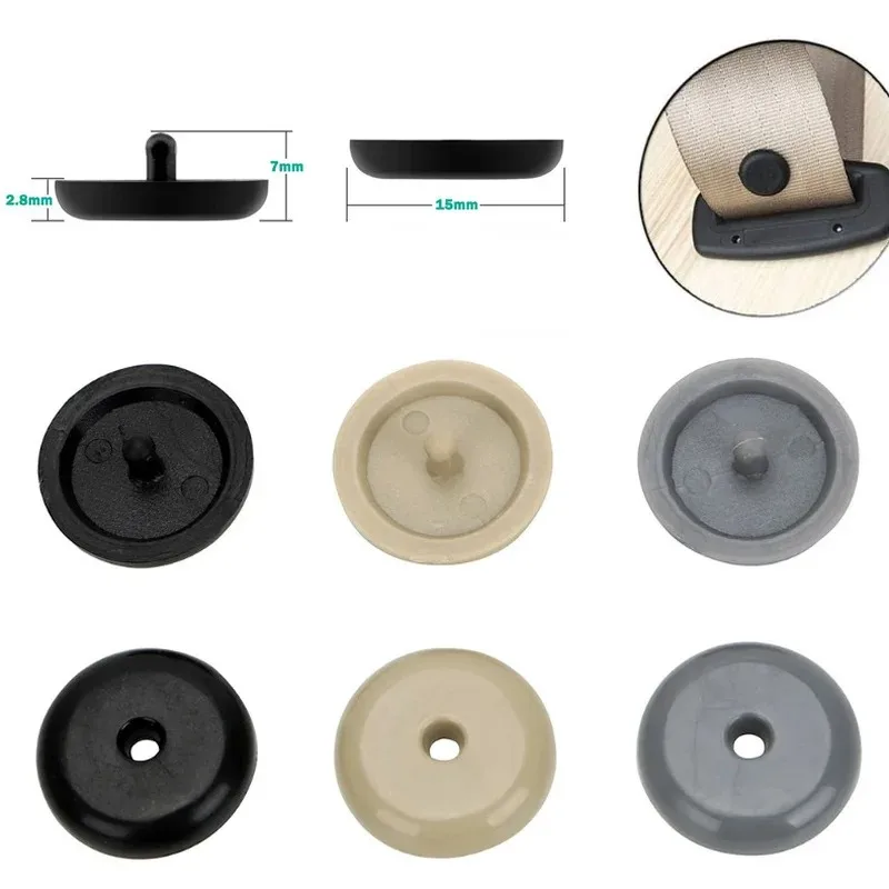 Car Safety Seatbelt Stopper Buckle Auto Seat Belt Spacing Limit Stop Plastic Anti-slip Button Retainer Rivet Stud Clips