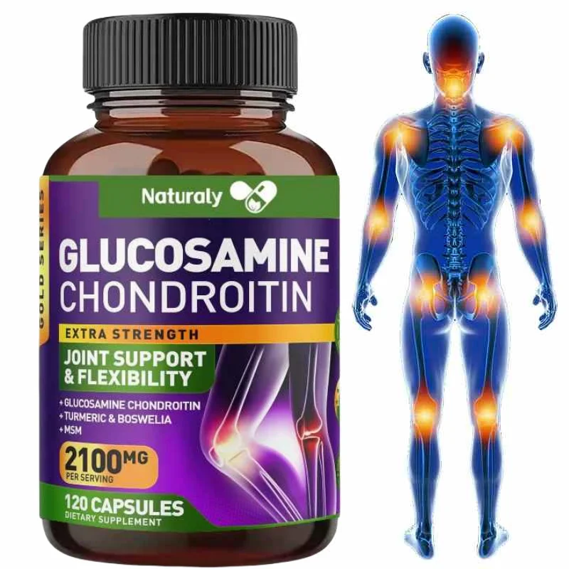 

Glucosamine Chondroitin for Joint Support & Health Complex with Additional OptiMSM and Collagen Peptides for Hair, Skin & Nails