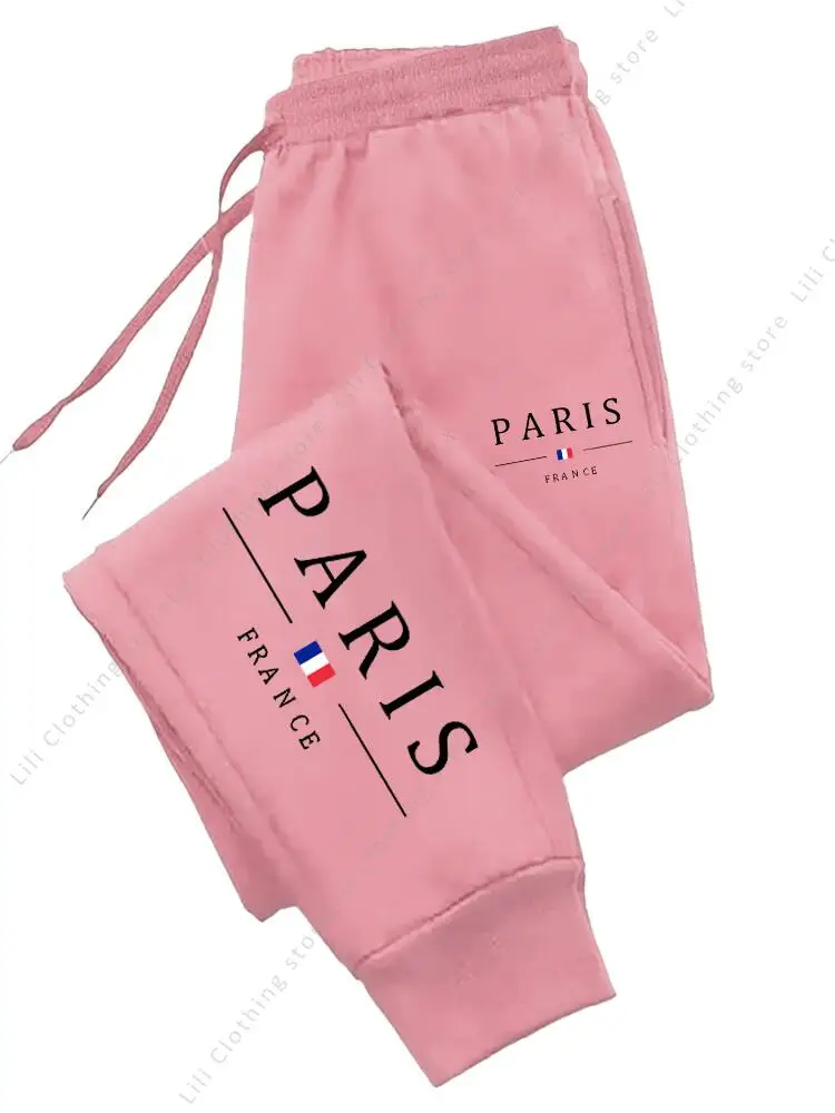 2025 New Hot Sale PARIS Jogger Pants for Women's Trousers High quality Autumn Winter Fleece Casual Sports Sweatpants Women Pants