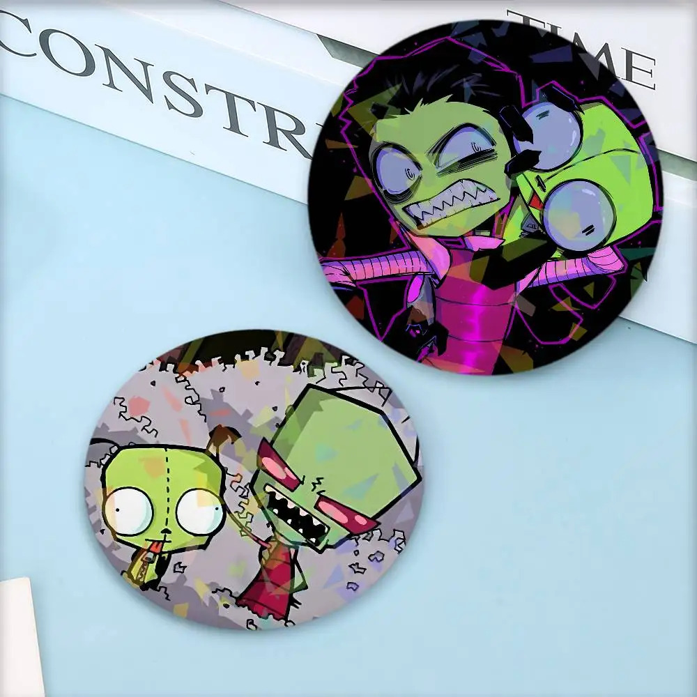 Cute Alien ET Green Invader ZIM Laser Button Pins Backpack Clothing Decor Brooch Fiction Badge Jewelry Gifts