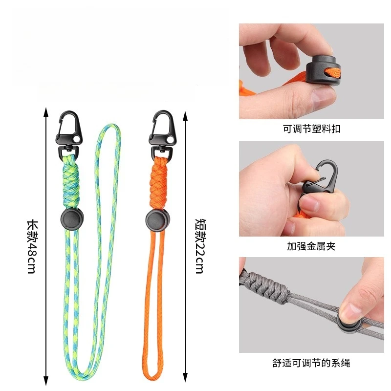 

Hand Woven Adjustable Umbrella Rope Anti Lost Wrist Rope Mobile Phone Hanging Rope Outdoor Travel EDC Equipment