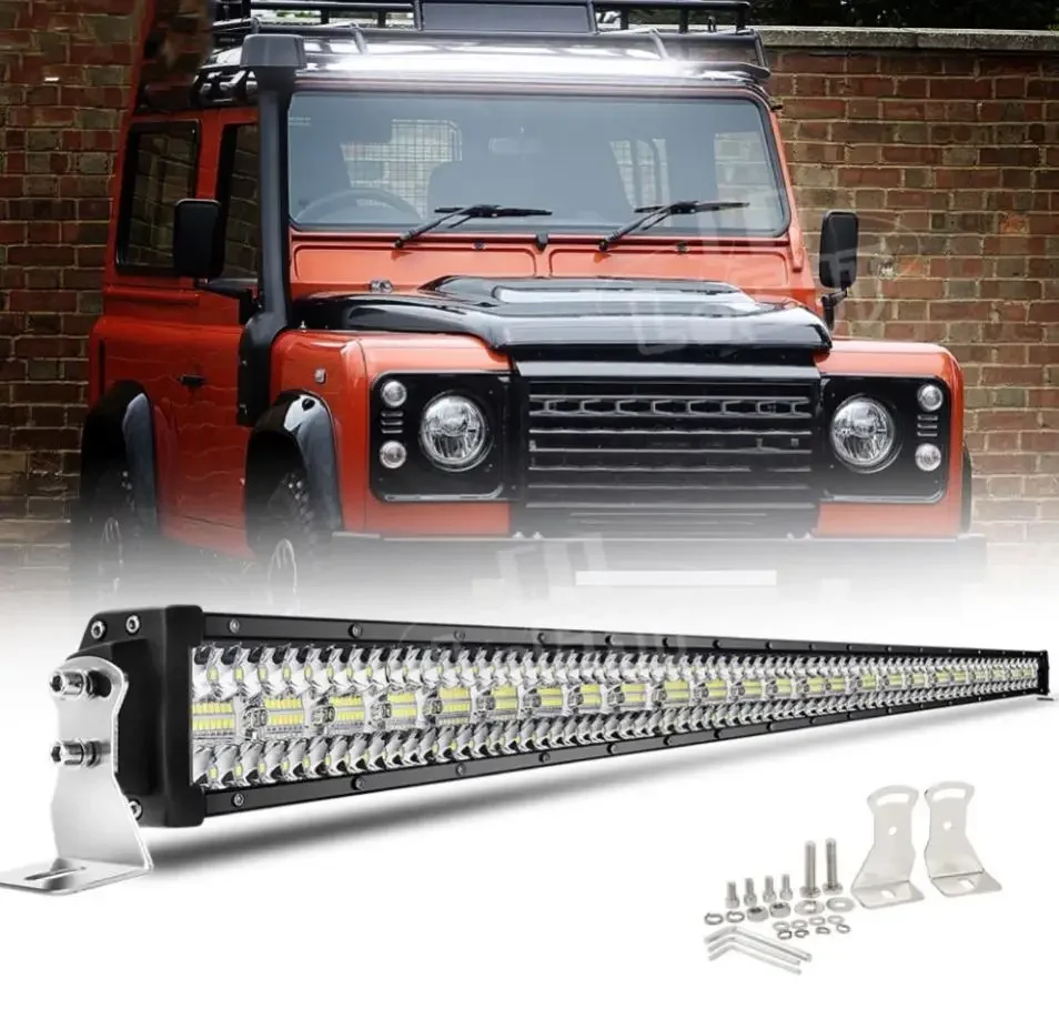 

HAOLIDE Straight Led Work Light Bar 50inch Super Bright 3 Rows Driving Flood Spot Combo Beam Light for SUV UTE ATV Boat Offroad